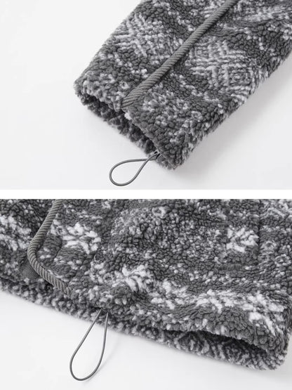 Jacquard Polar Fleece Hooded Casual Jacket