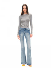 Contrast-trim Regular-shoulder Long-Sleeve T-shirt - CHINASQUAD