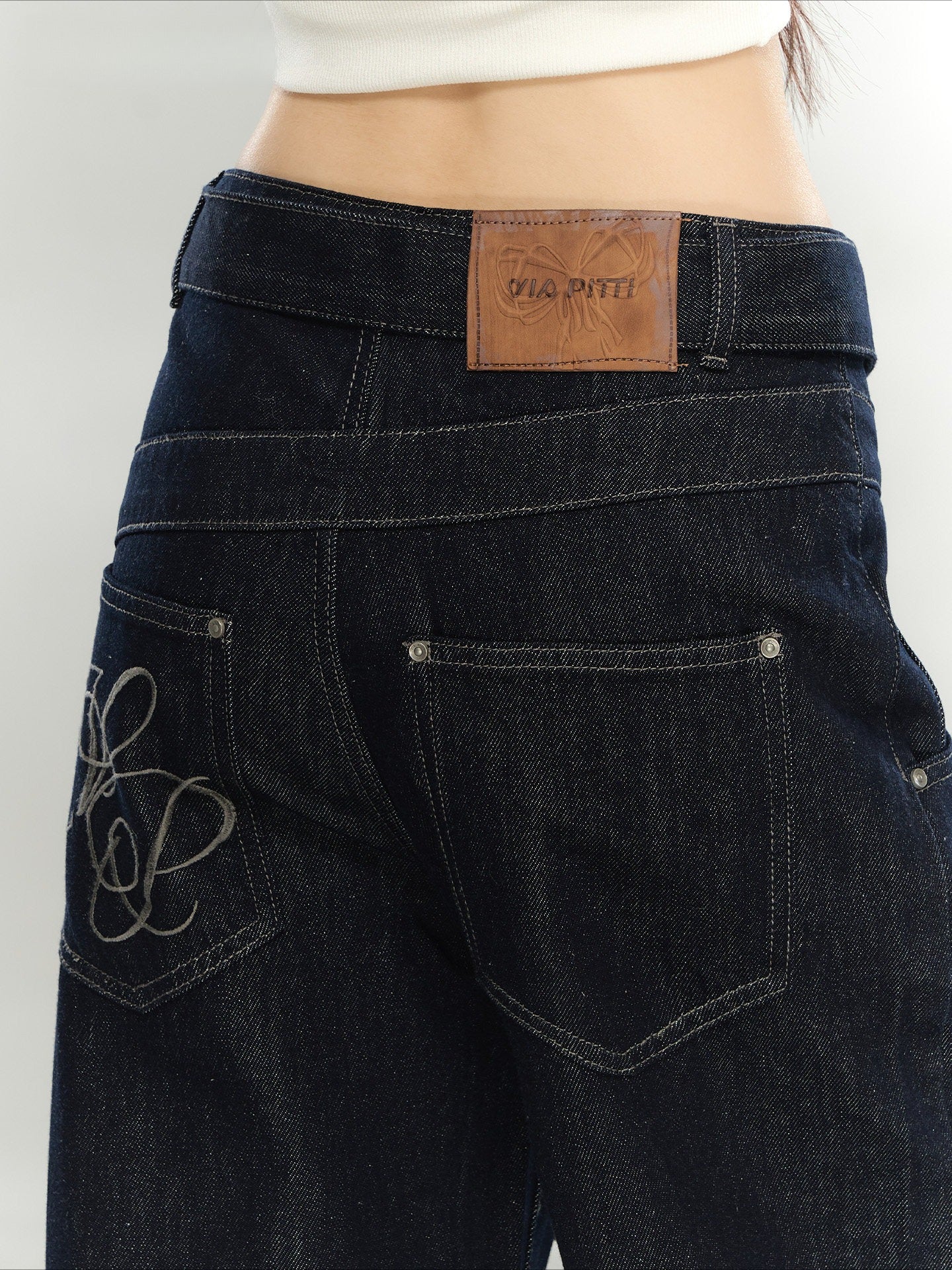 Vintage Raw Denim Straight-Leg Jeans