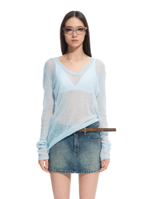 Alpaca Irregular Thin Long-sleeve Blouse - CHINASQUAD