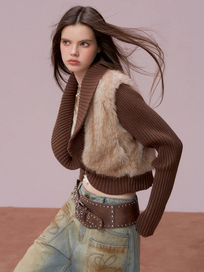 Heavyweight Knit Cropped Jacket