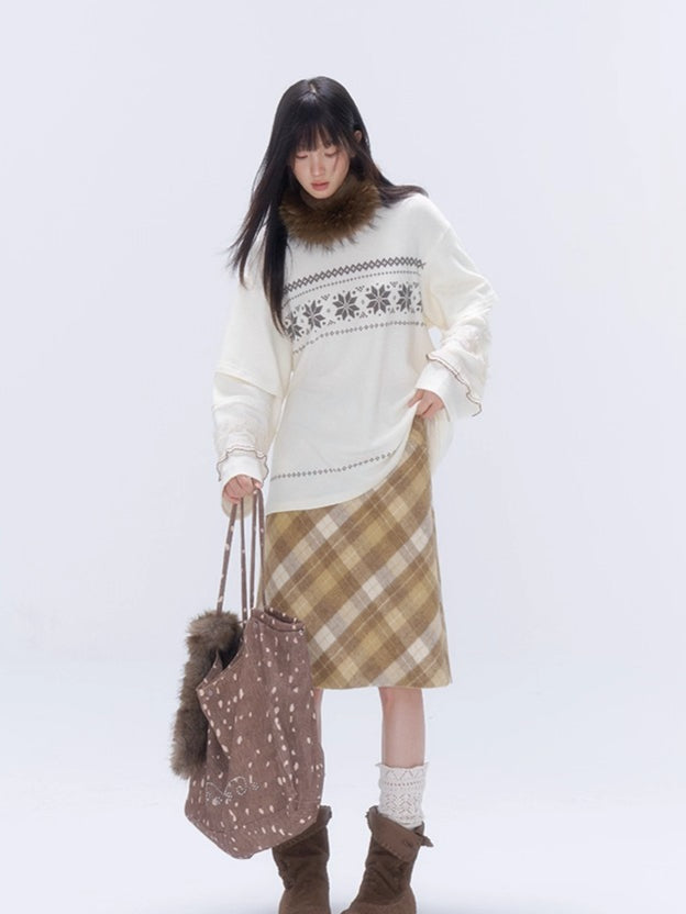 Layered Lace-Trim Long-Sleeve T-Shirt