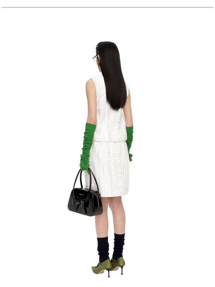 Textured Wool-Blend Knit Gloves