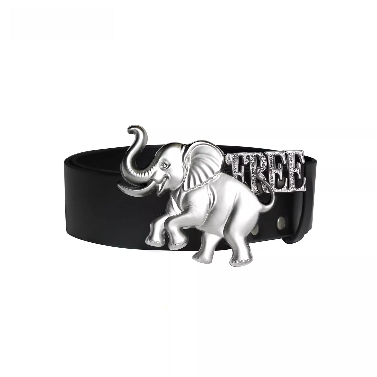 Elephant Symbol Freedom Metal Belt
