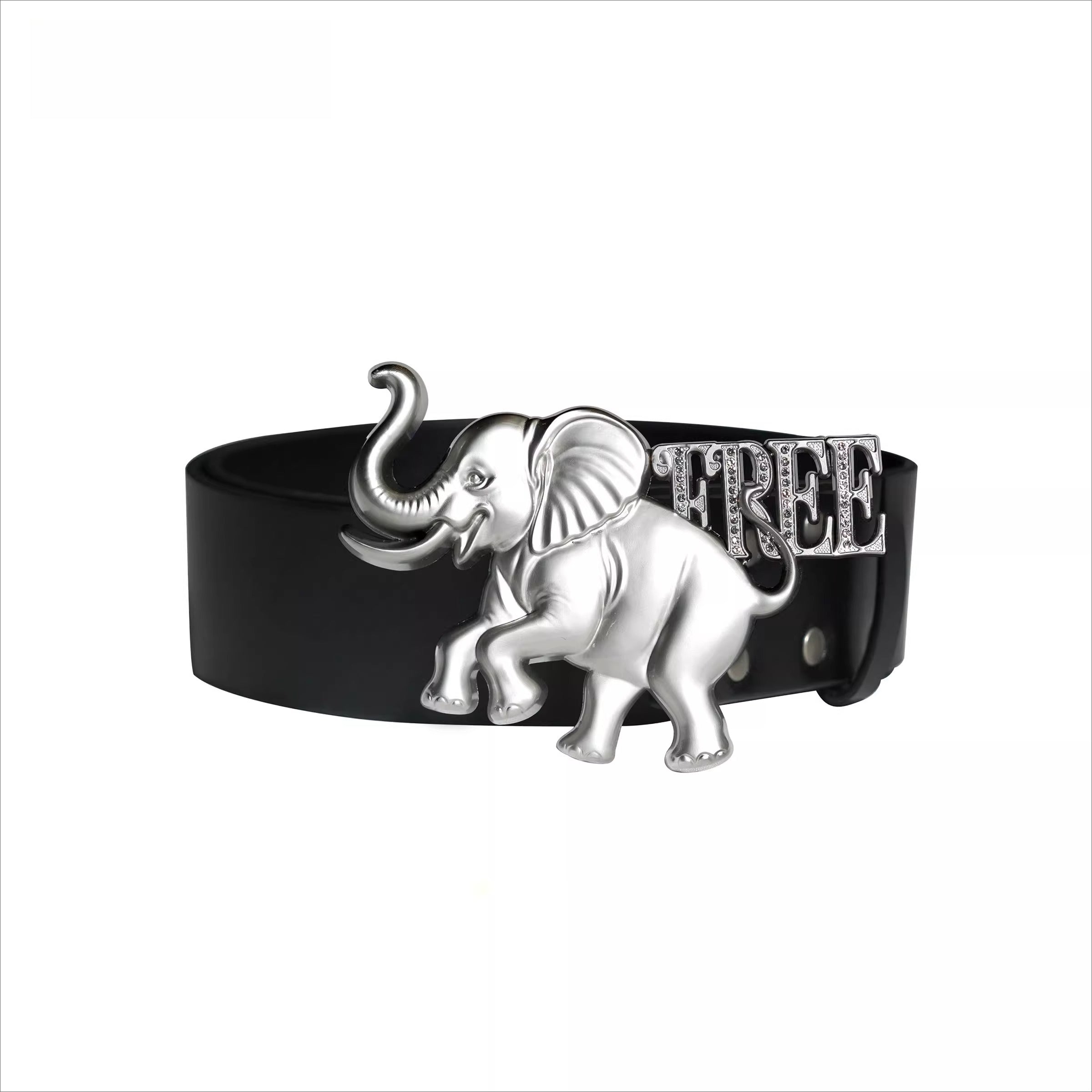 Elephant Symbol Freedom Metal Belt