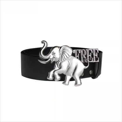 Elephant Symbol Freedom Metal Belt