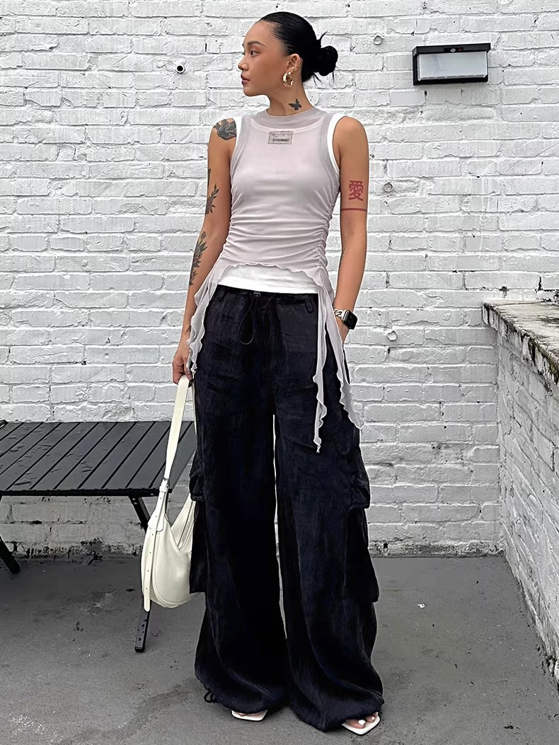 Relaxed TENCEL™ Wide-Leg Utility Pants