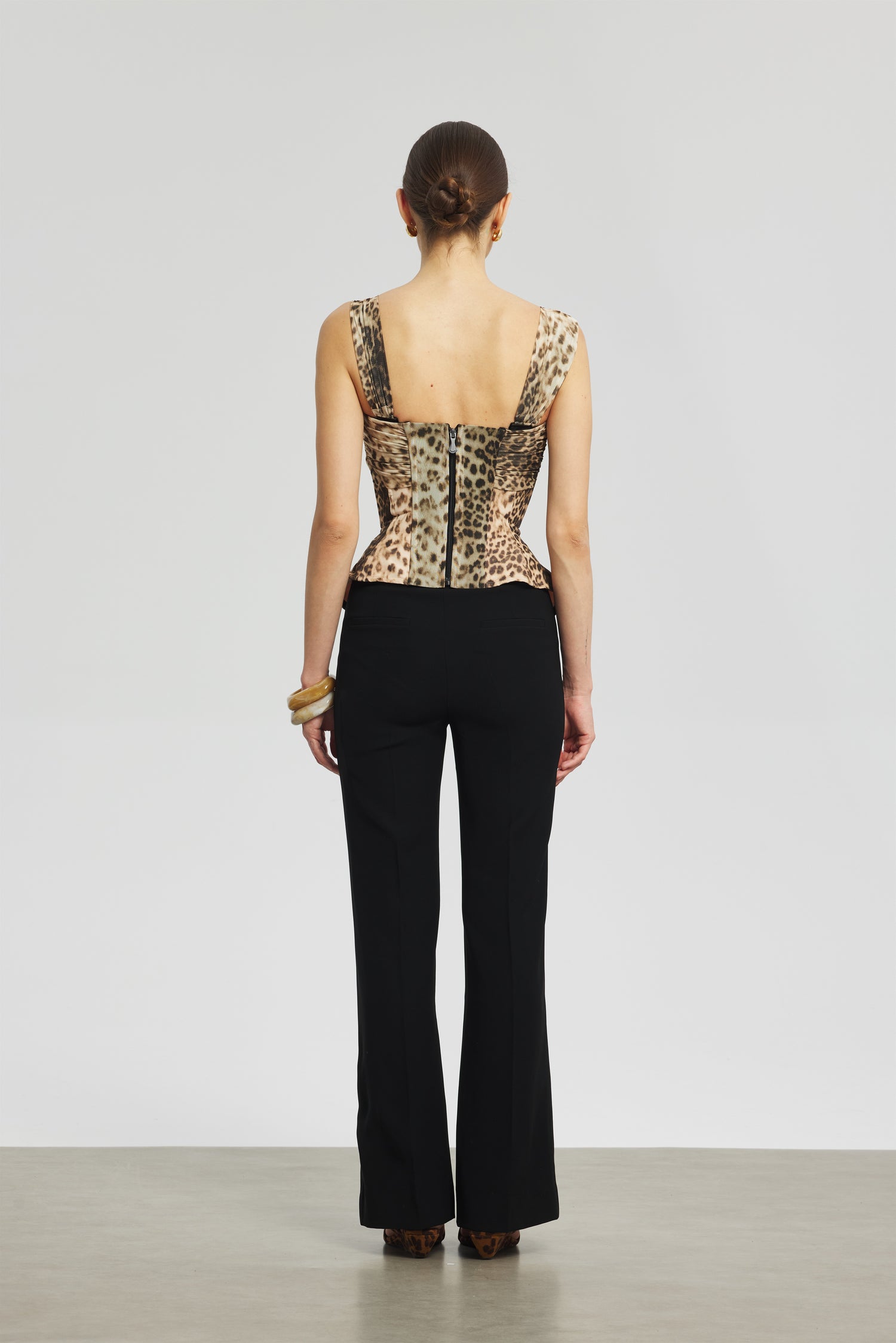 Leopard Mesh Corset Top