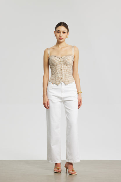 Gilded Houndstooth Corset Camisole