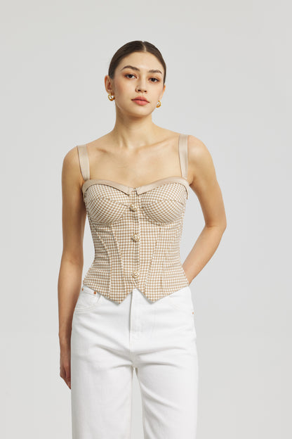 Gilded Houndstooth Corset Camisole