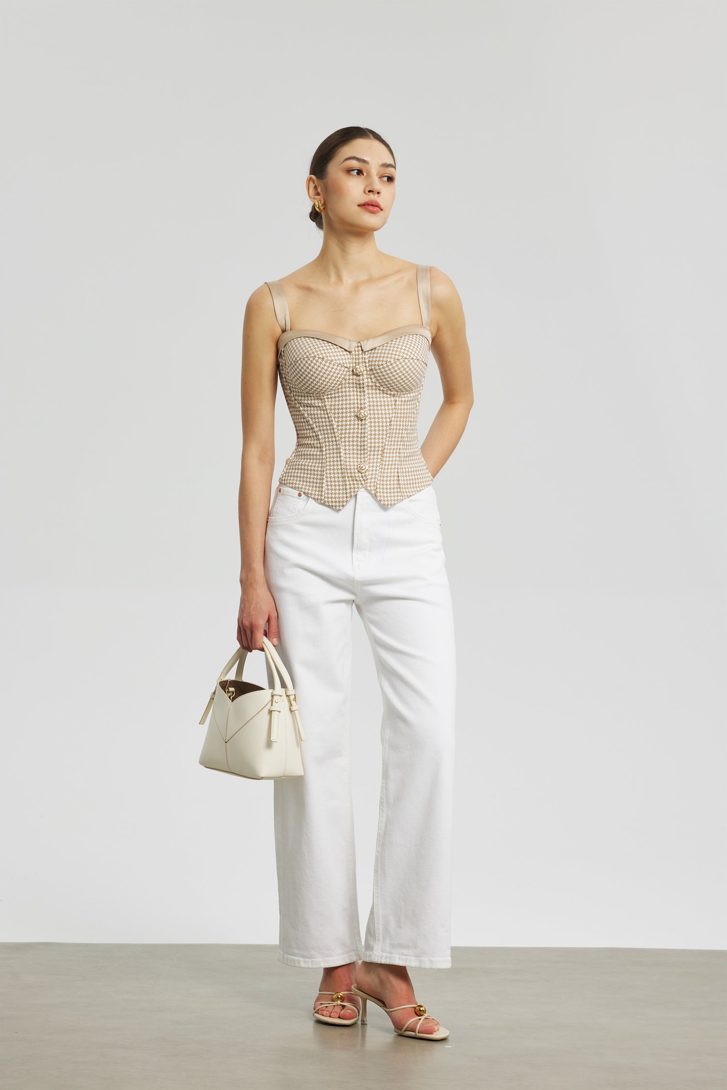 Gilded Houndstooth Corset Camisole
