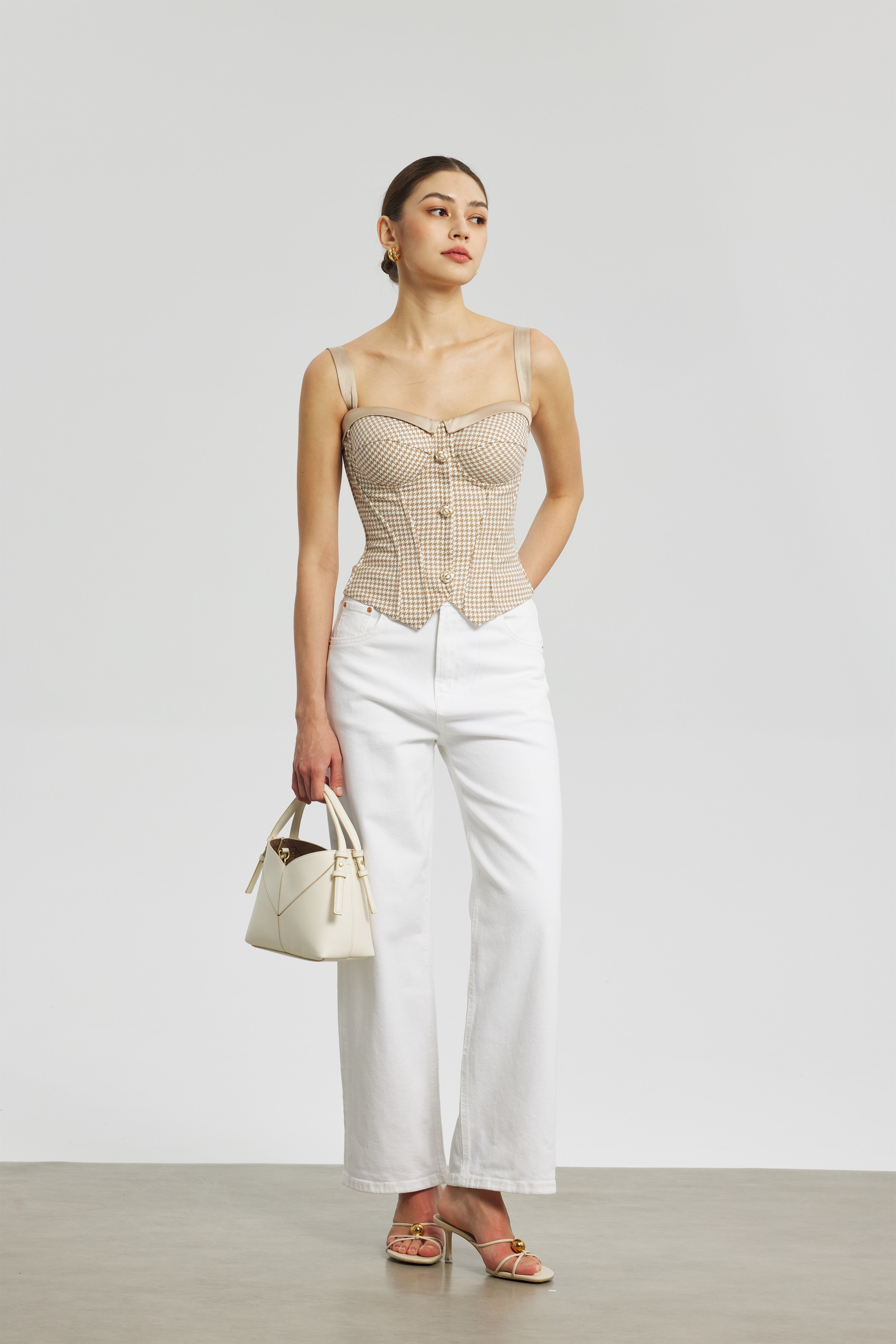 Gilded Houndstooth Corset Camisole