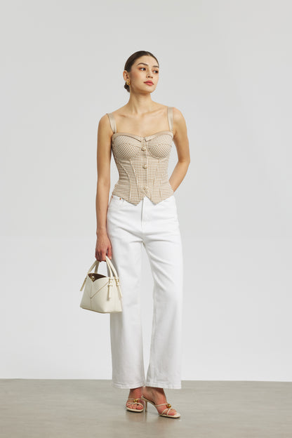 Gilded Houndstooth Corset Camisole