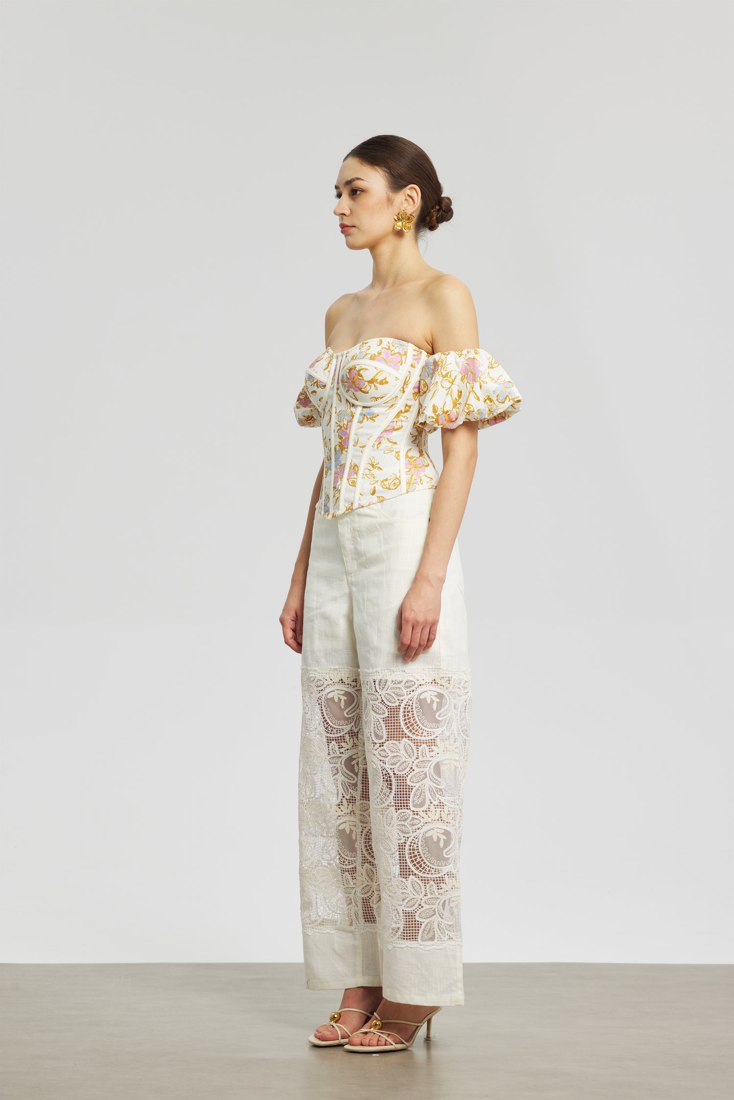 Oil Painting Floral Corset