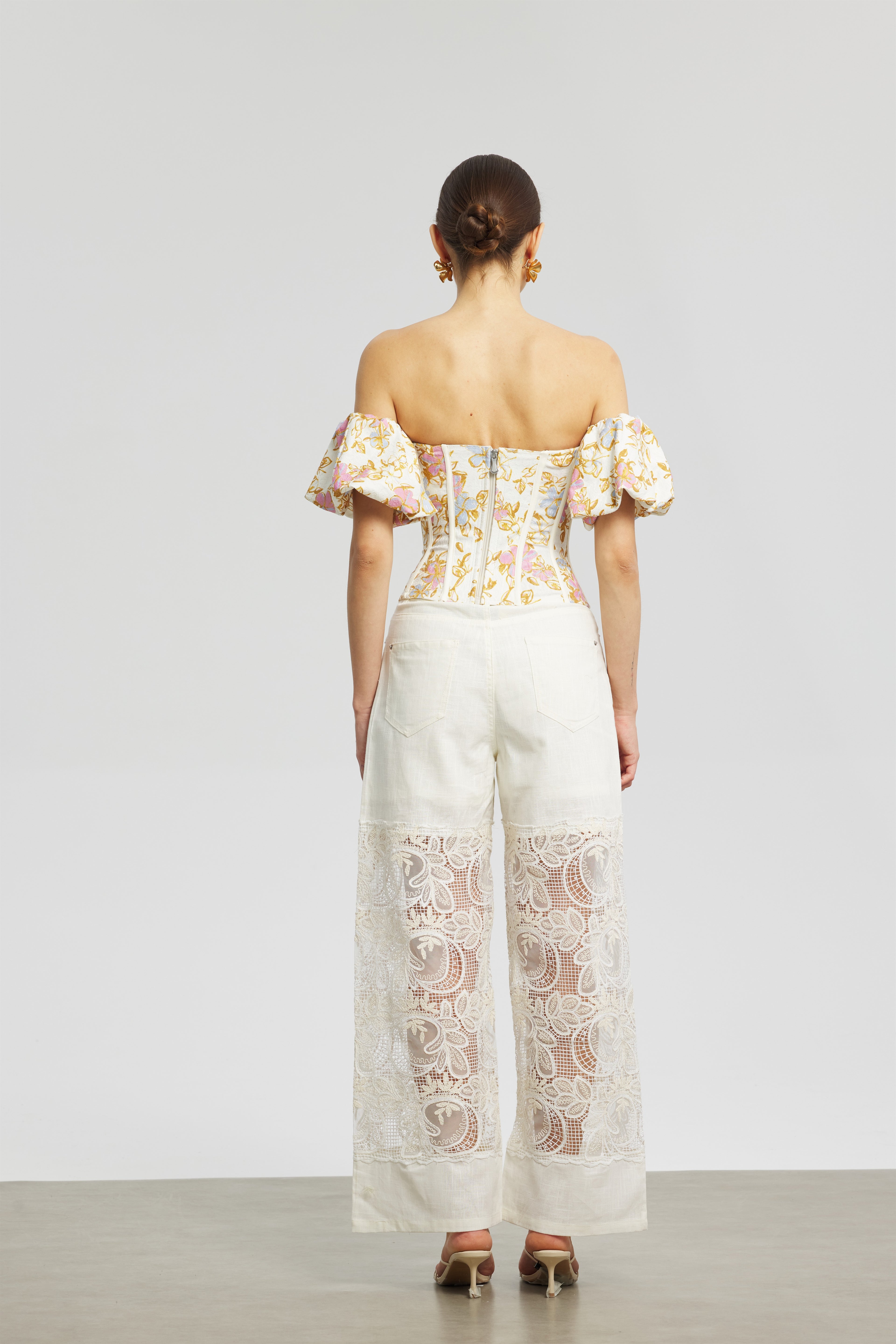Oil Painting Floral Corset
