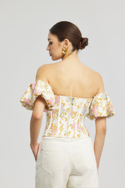 Oil Painting Floral Corset