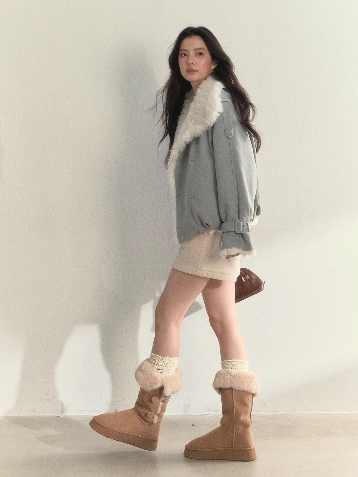 Reversible Fleece-Lined Cropped Jacket