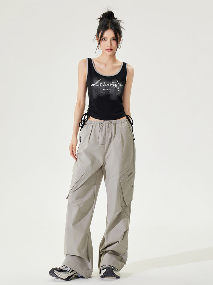 Pleated Low-rise Cargo Pants - CHINASQUAD
