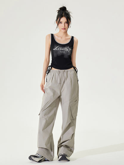 Pleated Low-rise Cargo Pants - CHINASQUAD