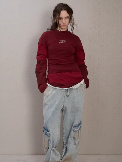 Lipstick Graffiti Cap-Sleeve Slim-Fit T-Shirt