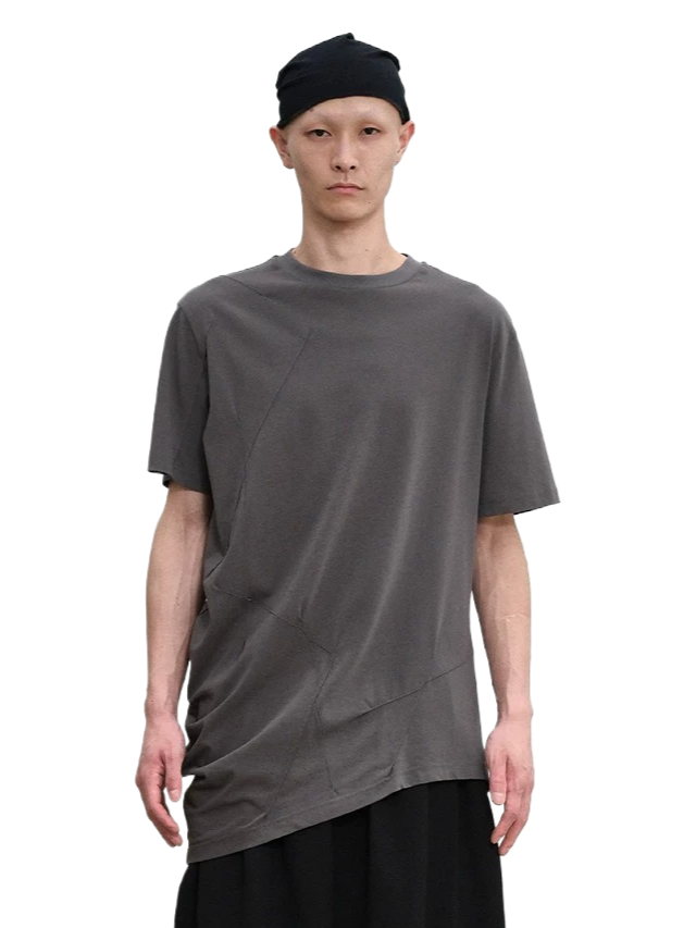 Asymmetric Panel Oversized Cotton T-Shirt