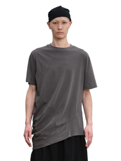 Asymmetric Panel Oversized Cotton T-Shirt