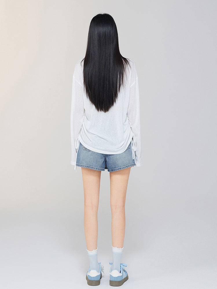 Bow-knot Tencel Sunscreen T-shirt