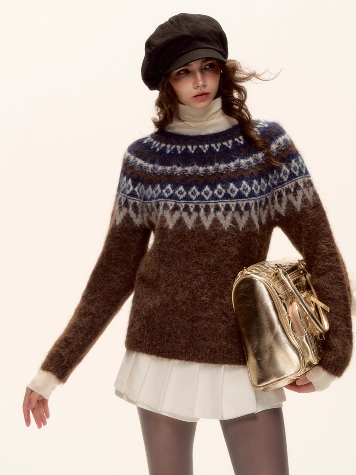 Wool-Blend Fair Isle Knit Sweater