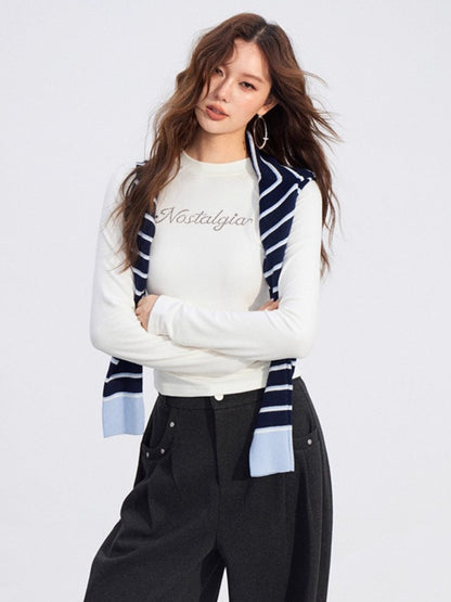 Embellished Fleece-Lined Knit Turtleneck