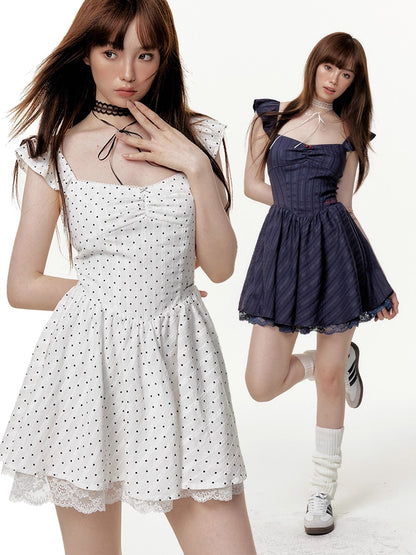 French Lace Waist-Cinched Maxi Dress