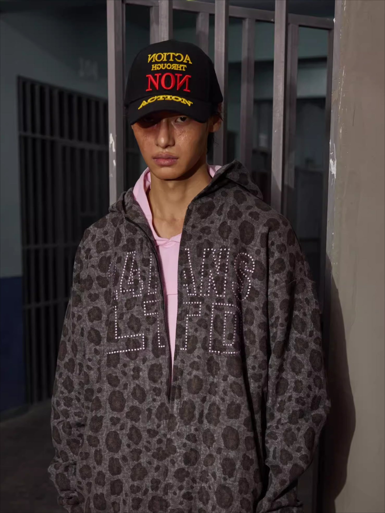 Heavy Embroidered Graphic Denim Baseball Cap