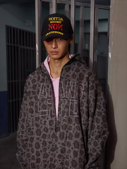 Heavy Embroidered Graphic Denim Baseball Cap