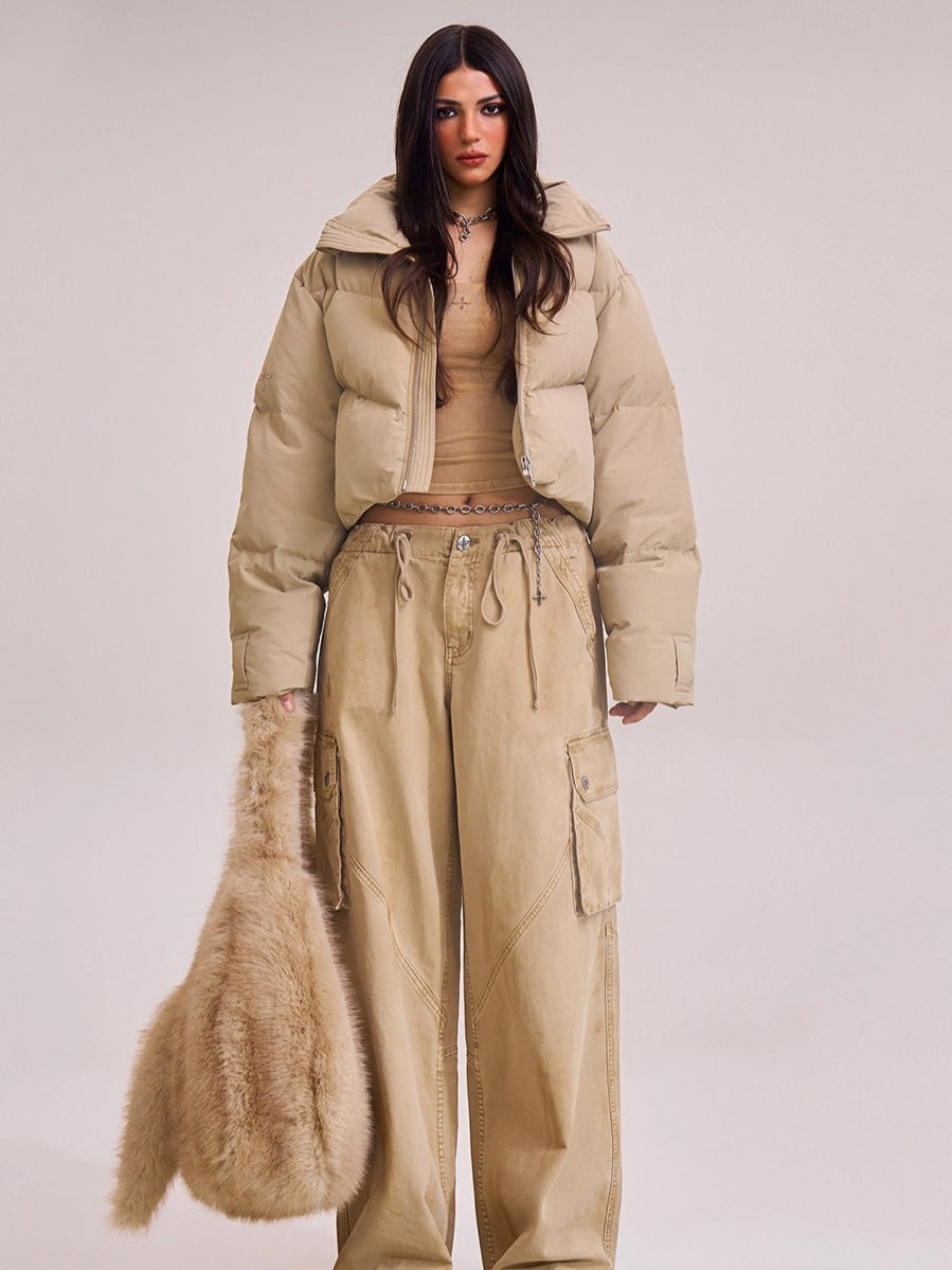 Desert Cross Cropped Down Jacket