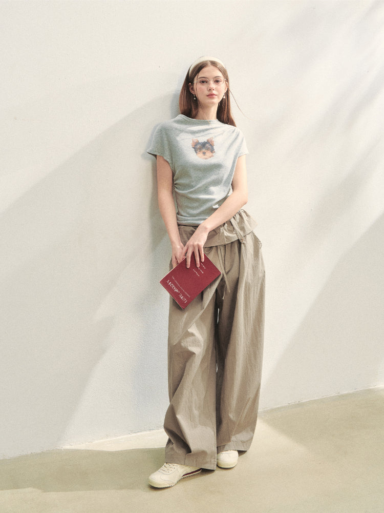 Ruffled Waist Casual Pants - CHINASQUAD