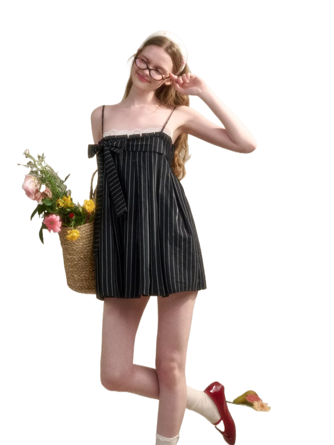 French Riviera Striped Babydoll Dress