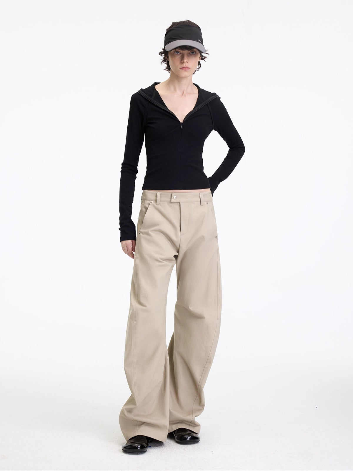 Asymmetrical Sculpted Utility Pants