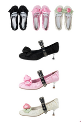 Satin Ruched Rose Kitten Heel Ballet Flats 1Jinn Studio