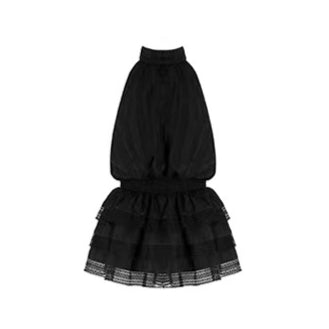 Vintage Stripe Halter Backless Tiered Dress