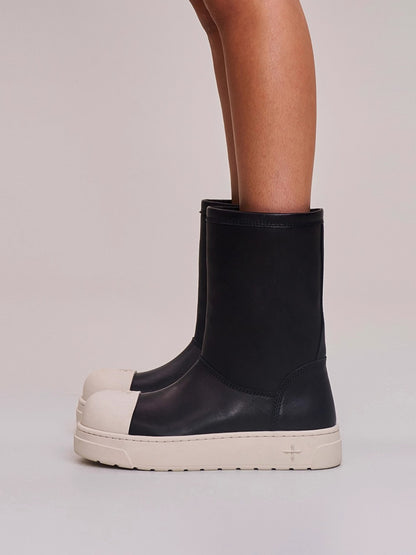 Sherpa Leather Wool Snow Boots