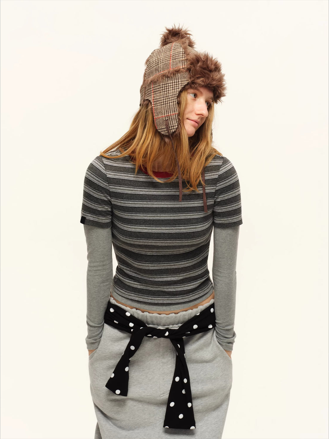 Contrast Layered-Effect Long Sleeve T-Shirt