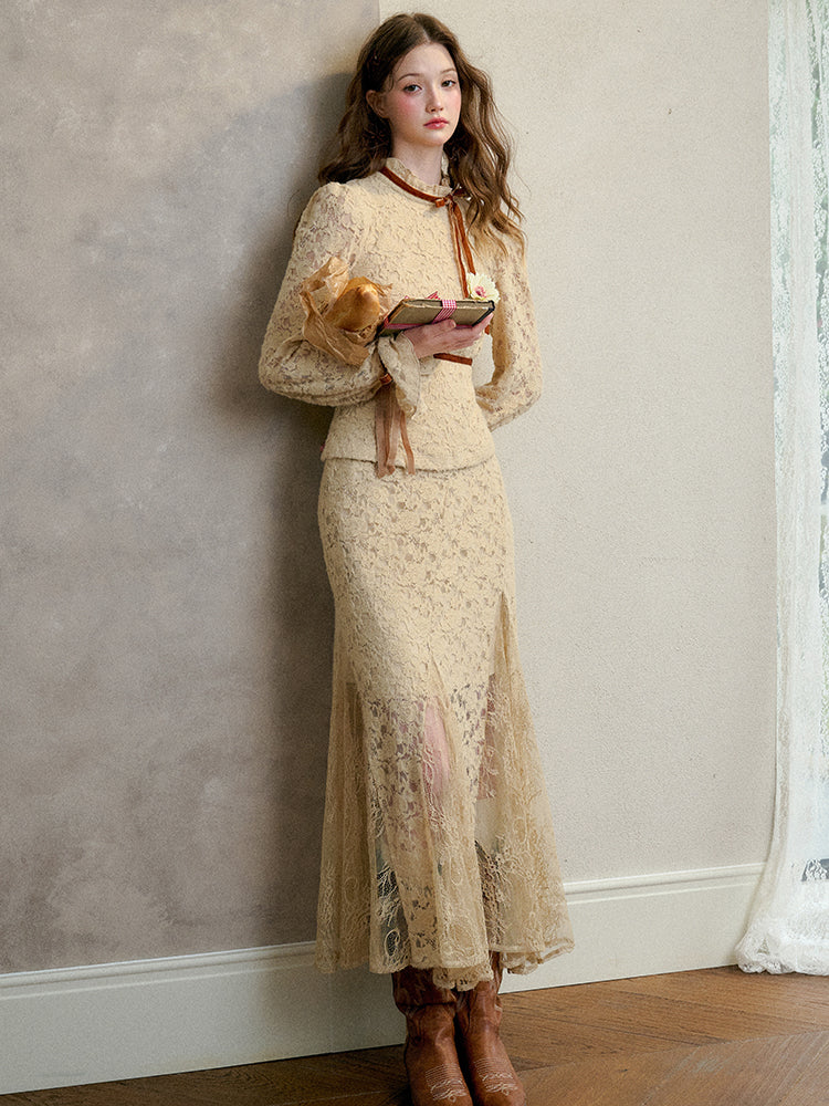 Group of Universe Brown Fuzzy Lace Shirt Dress CHINASQUAD Group of Universe Brown Fuzzy Lace Shirt Dress CHINASQUAD