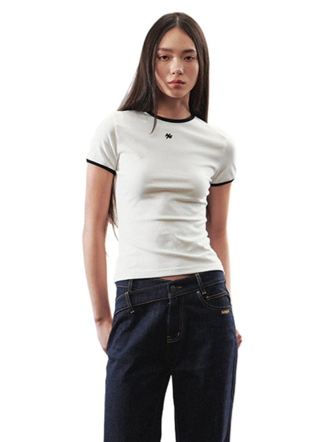 Slim-Fit Color-Block Crewneck Sports T-Shirt