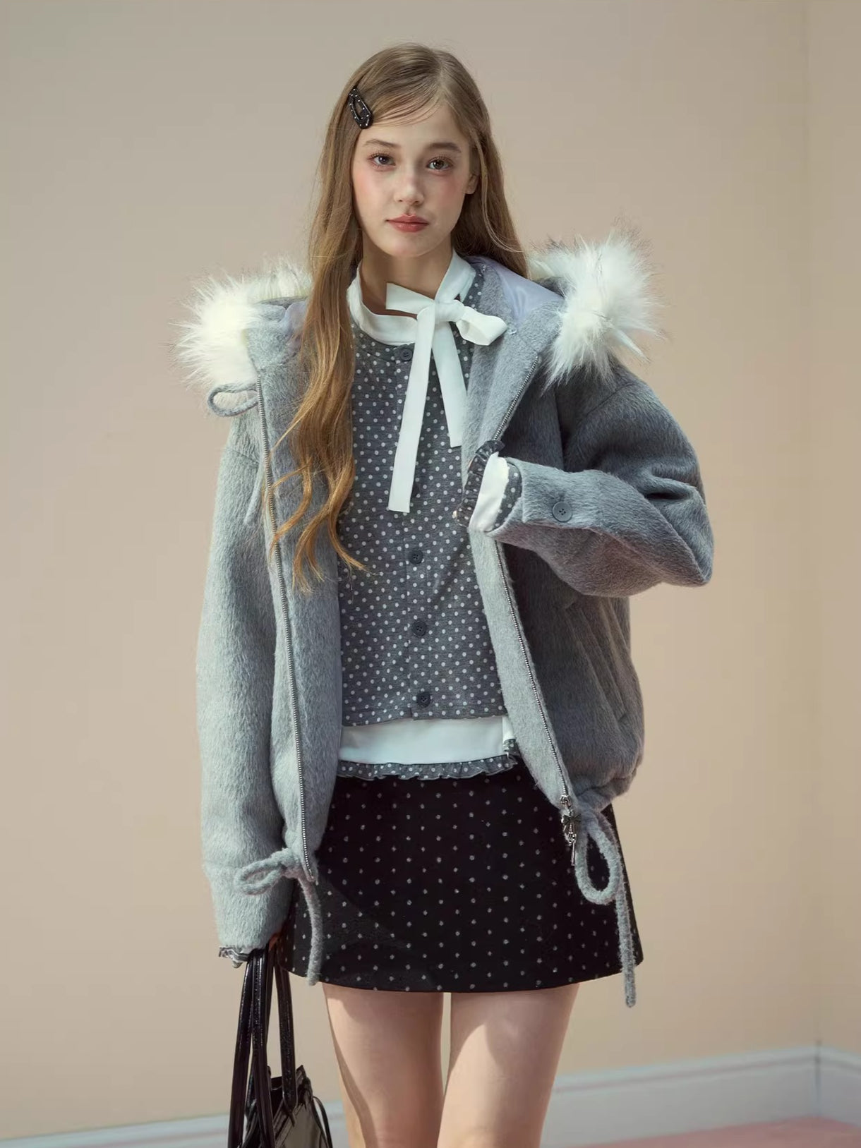 Rose Hooded Wool-Blend Jacket