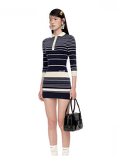 Striped Wool-Blend Knit Midi Dress - CHINASQUAD