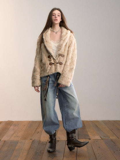Reversible Faux Fur Toggle Jacket