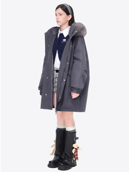 Faux Fur Collar Parka Down Coat