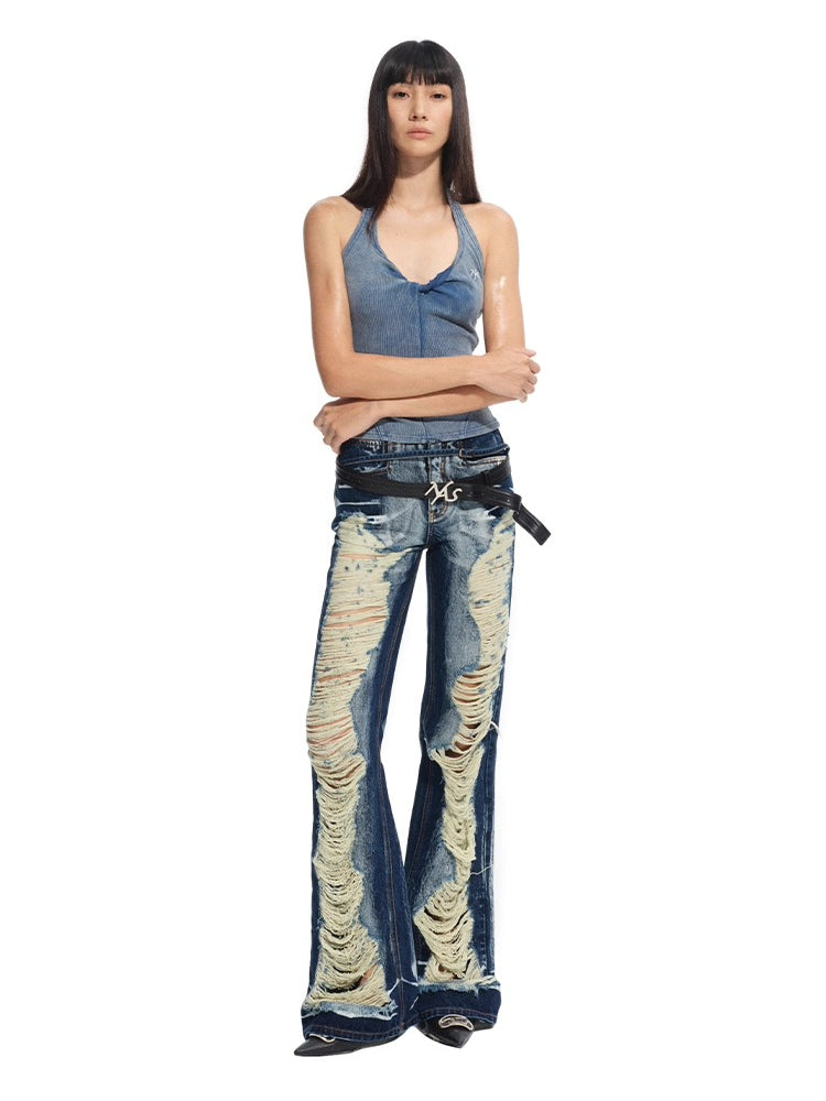 &quot;Feria Series&quot; Volcano Ripped Jeans