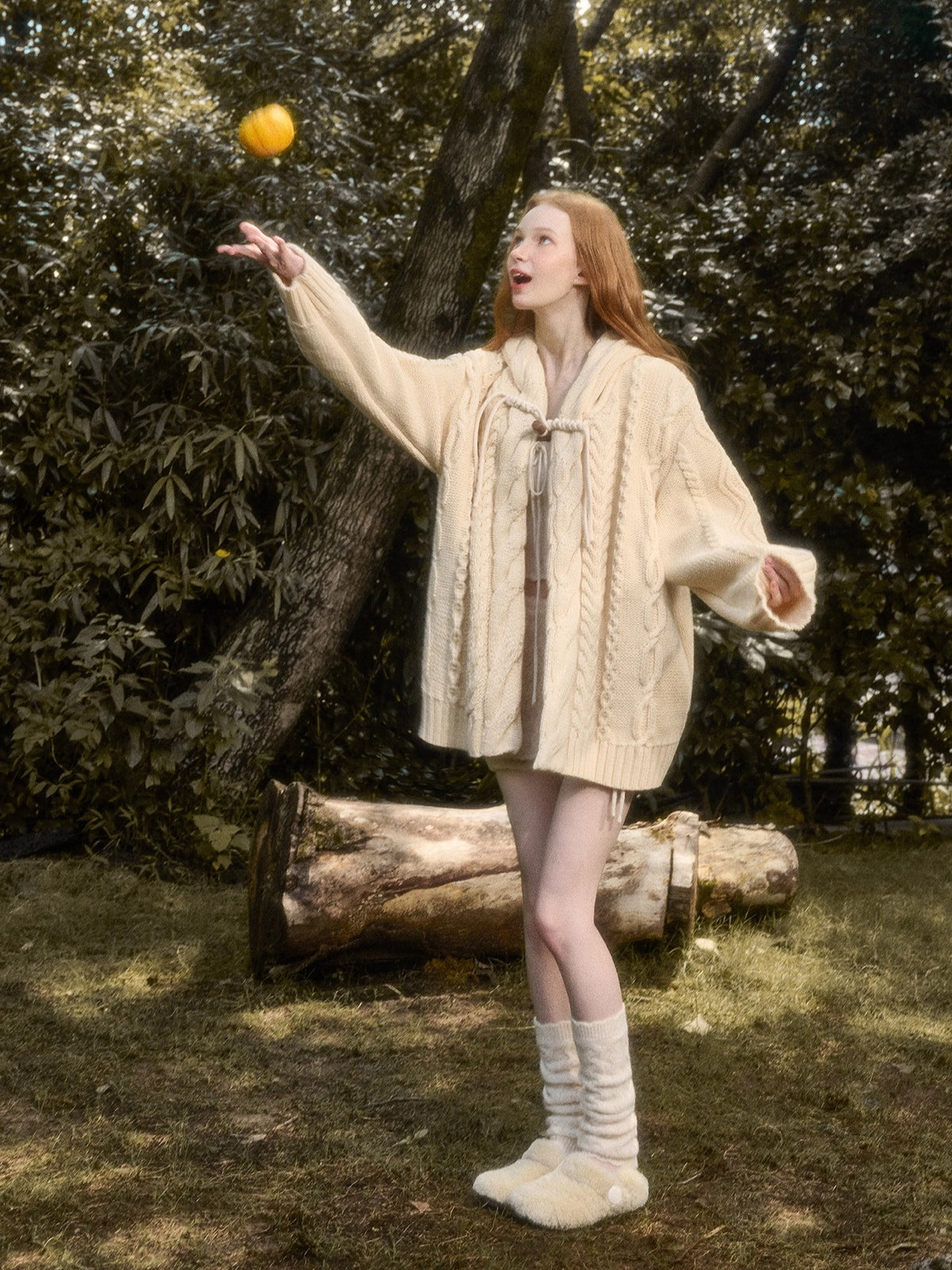 Snow Yarn Wool Chunky Knit Cardigan