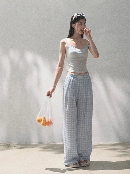 Tencel–Linen Relaxed Wide-Leg Pants