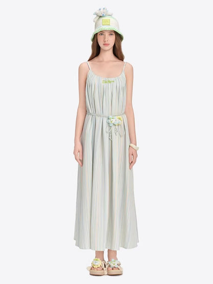 Floral Doll Strap Maxi Dress